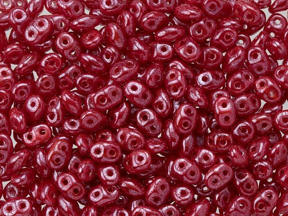 Matubo SuperDuo 2 x 5mm Cherry Luster 2-Hole Seed Bead 2.5-Inch Tube