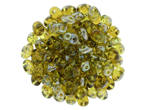 Matubo SuperDuo 2 x 5mm Olivine - Celsian 2-Hole Seed Bead 2.5-Inch Tube