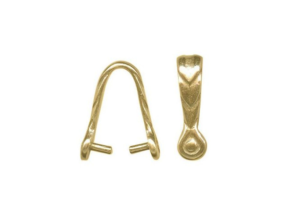 JBB Findings Brass Pinch Bail, Prong Bail, Folded, "V" Design (Each)