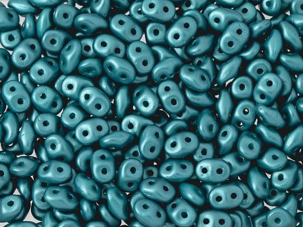 Matubo SuperDuo 2 x 5mm Dark Teal Pearl Coat 2-Hole Seed Bead 2.5-Inch Tube