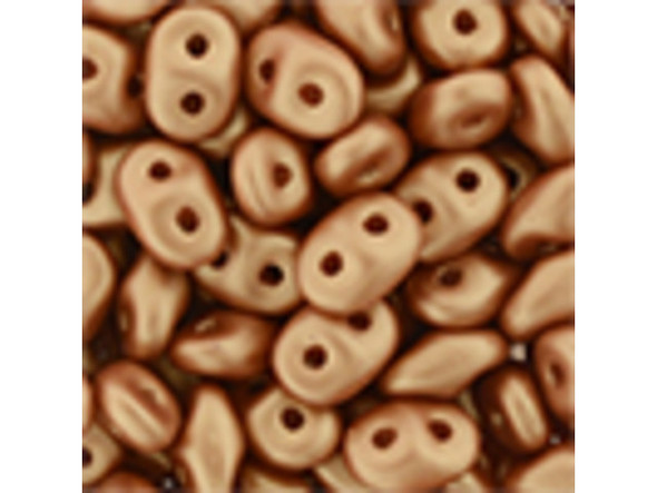 Matubo SuperDuo 2 x 5mm Satin Metallic Peach 2-Hole Seed Bead 2.5-Inch Tube