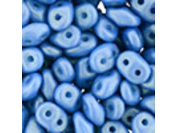 Matubo SuperDuo 2 x 5mm Blue Gold Shine 2-Hole Seed Bead 2.5-Inch Tube