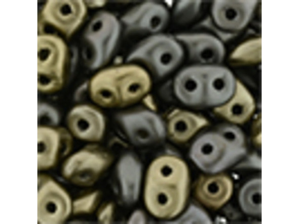 Matubo SuperDuo 2 x 5mm Matte Metallic Leather 2-Hole Seed Bead 2.5-Inch Tube