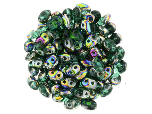 Matubo SuperDuo 2 x 5mm Emerald - Vitral 2-Hole Seed Bead 2.5-Inch Tube