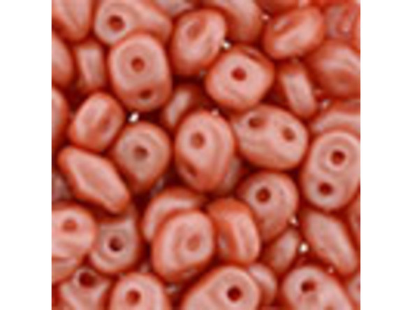 Matubo SuperDuo 2 x 5mm Dark Peach Pearl Shine 2-Hole Seed Bead 2.5-Inch Tube