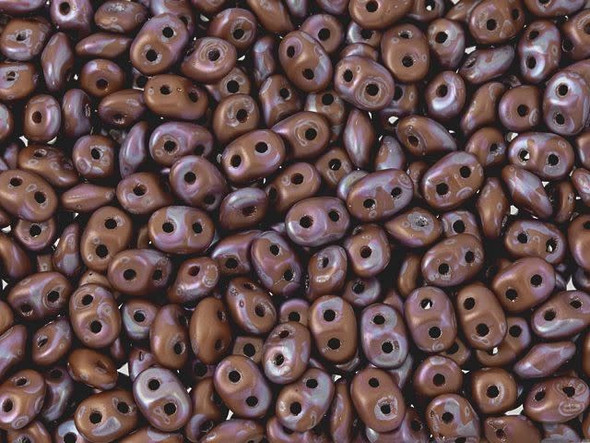 Matubo SuperDuo 2 x 5mm Opaque Umber Matte Nebula 2-Hole Seed Bead 2.5-Inch Tube