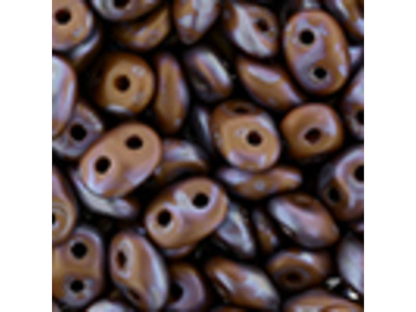 Matubo SuperDuo 2 x 5mm Opaque Umber Matte Nebula 2-Hole Seed Bead 2.5-Inch Tube