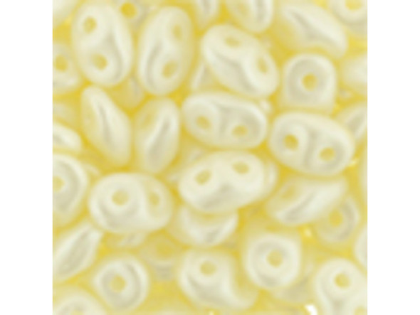 Matubo SuperDuo 2 x 5mm Light Cream Pearl Coat 2-Hole Seed Bead 2.5-Inch Tube