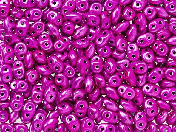 Matubo SuperDuo 2 x 5mm Metalust Hot Pink 2-Hole Seed Bead 2.5-Inch Tube