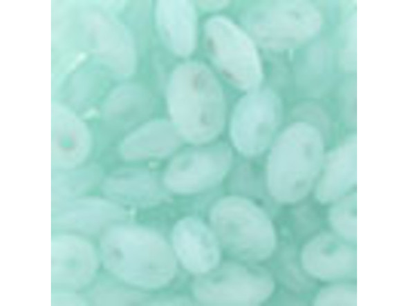 Matubo SuperDuo 2 x 5mm Matte - Milky Peridot 2-Hole Seed Bead 2.5-Inch Tube