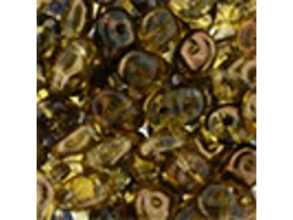 Matubo SuperDuo 2 x 5mm Topaz Half Bronze Luster 2-Hole Seed Bead 2.5-Inch Tube