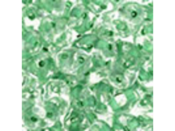 Matubo SuperDuo 2 x 5mm Green-Lined Crystal 2-Hole Seed Bead 2.5-Inch Tube