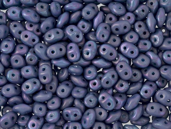 Soft purple-blue color with a mesmerizing sheen fills these Matubo SuperDuo beads. Create intricate jewelry designs with Czech glass seed beads! Featuring a unique shape and two stringing holes, these seed beads add a special touch of creativity to your designs. They have tapered edges and nest up nicely when strung, making them ideal for floral and woven designs. Add a special touch to your jewelry with Czech glass seed beads!  