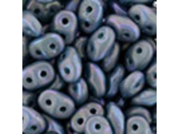 Matubo SuperDuo 2 x 5mm Opaque Blue Turquoise Matte Nebula 2-Hole Seed Bead 2.5-Inch Tube