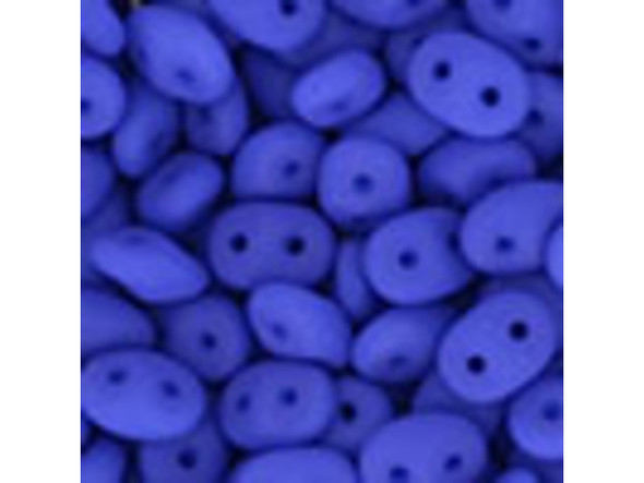 Matubo SuperDuo 2 x 5mm Neon Blue 2-Hole Seed Bead 2.5-Inch Tube