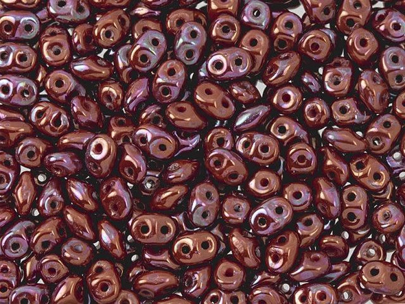 Matubo SuperDuo 2 x 5mm Opaque Red Nebula 2-Hole Seed Bead 2.5-Inch Tube