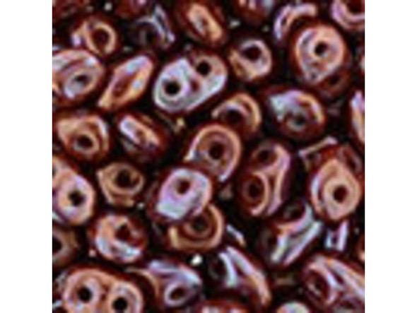 Matubo SuperDuo 2 x 5mm Opaque Red Nebula 2-Hole Seed Bead 2.5-Inch Tube