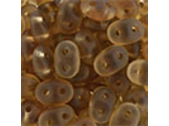 Matubo SuperDuo 2 x 5mm Stone Matte - Smoky Topaz 2-Hole Seed Bead 2.5-Inch Tube