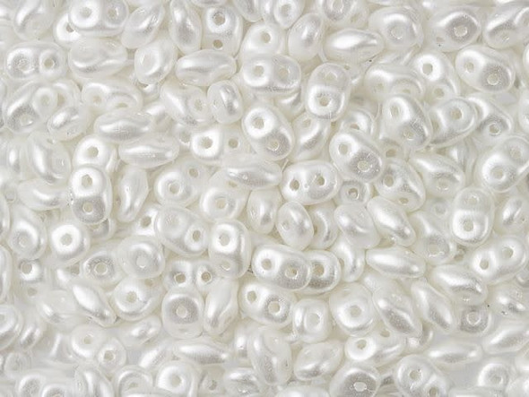 Matubo SuperDuo 2 x 5mm Snow Pearl Coat 2-Hole Seed Bead 2.5-Inch Tube