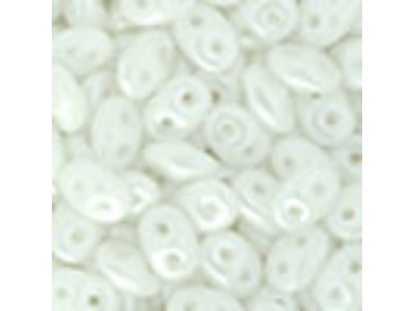 Matubo SuperDuo 2 x 5mm Snow Pearl Coat 2-Hole Seed Bead 2.5-Inch Tube