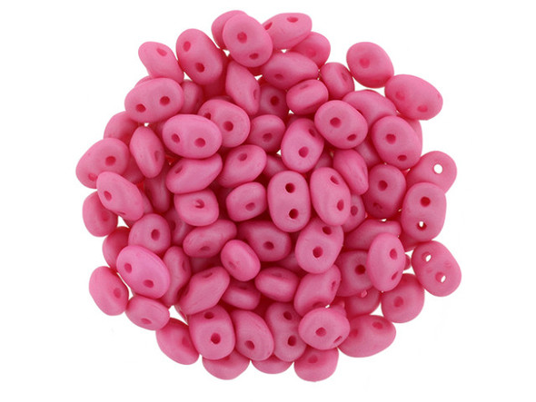 Matubo SuperDuo 2 x 5mm Saturated Neon Pink 2-Hole Seed Bead 2.5-Inch Tube