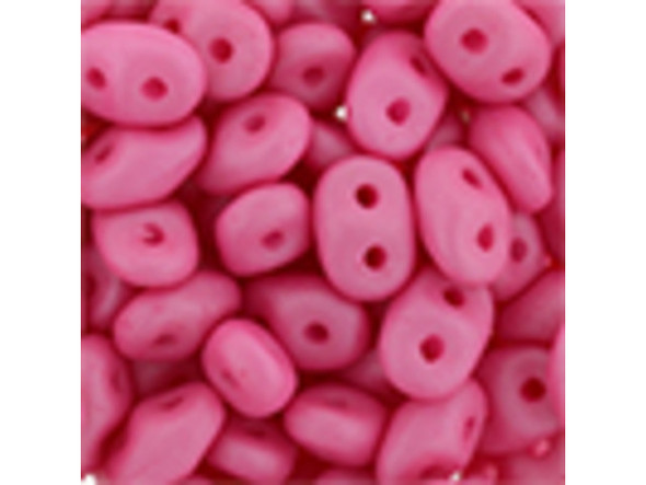 Matubo SuperDuo 2 x 5mm Saturated Neon Pink 2-Hole Seed Bead 2.5-Inch Tube
