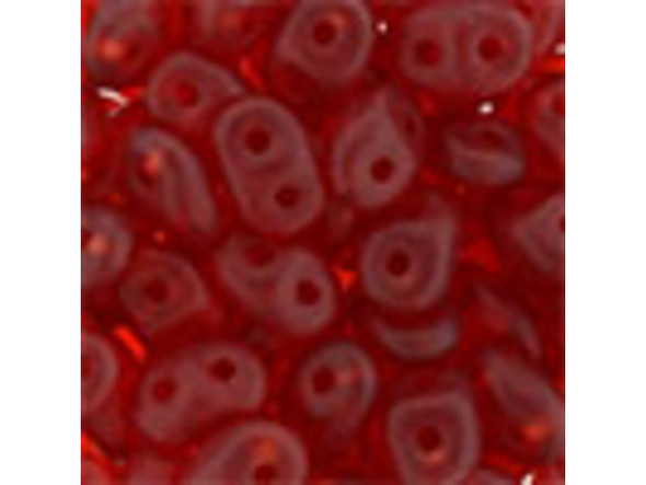 Matubo SuperDuo 2 x 5mm Matte Ruby 2-Hole Seed Bead 2.5-Inch Tube