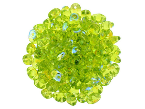 Matubo SuperDuo 2 x 5mm Olivine AB 2-Hole Seed Bead 2.5-Inch Tube