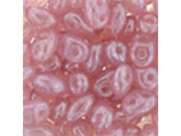 Matubo SuperDuo 2 x 5mm Milky Pink Luster 2-Hole Seed Bead 2.5-Inch Tube