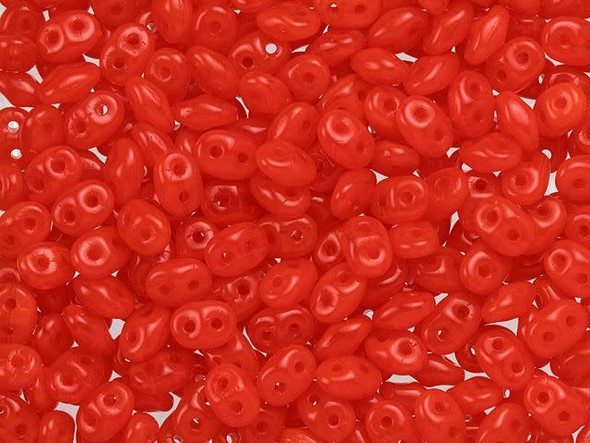 Eye-catching and juicy red color gleams in these Matubo SuperDuo beads. Create intricate jewelry designs with Czech glass seed beads! Featuring a unique shape and two stringing holes, these seed beads add a special touch of creativity to your designs. They have tapered edges and nest up nicely when strung, making them ideal for floral and woven designs. Add a special touch to your jewelry with Czech glass seed beads!  