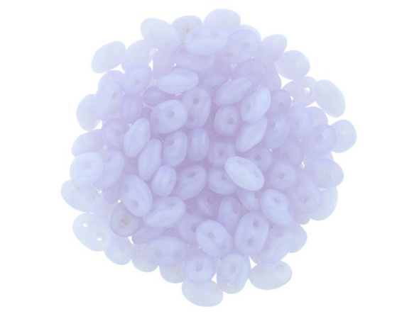 Matubo SuperDuo 2 x 5mm Matte - Milky Lavender 2-Hole Seed Bead 2.5-Inch Tube