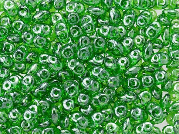 Matubo SuperDuo 2 x 5mm Green Luster 2-Hole Seed Bead 2.5-Inch Tube