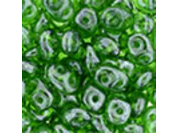 Matubo SuperDuo 2 x 5mm Green Luster 2-Hole Seed Bead 2.5-Inch Tube