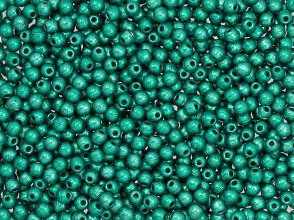 Czech Glass, Half-Drilled Round Finial Beads 2mm, Saturated Metallic  Quetzal Green (2.5 Tube) — Beadaholique