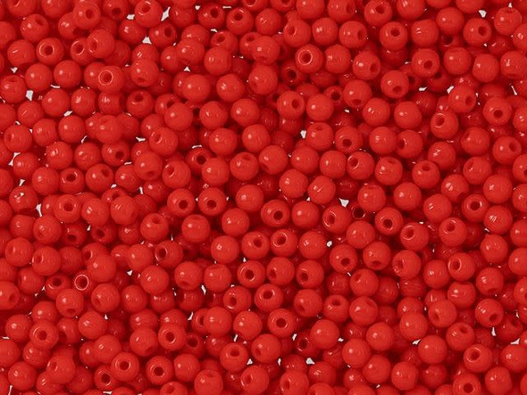 Czech Glass Half-Drilled 2mm Finial Bead - Opaque Red (2.5" Tube)