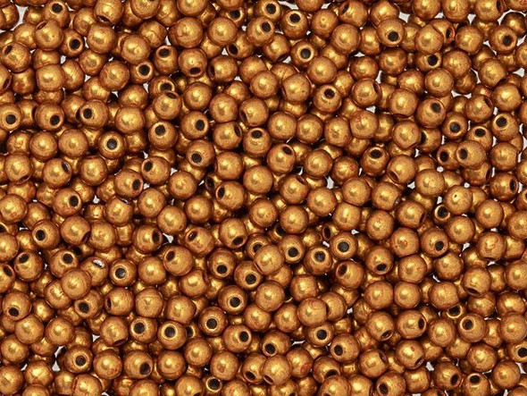 Czech Glass Half-Drilled 2mm Finial Bead - ColorTrends: Saturated Metallic Russet Orange (2.5" Tube)