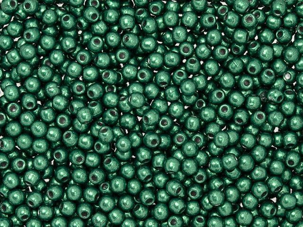 Czech Glass Half-Drilled 2mm Finial Bead - ColorTrends: Saturated Metallic Martini Olive (2.5" Tube)