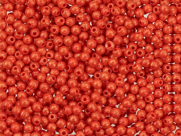 Czech Glass Half-Drilled 2mm Finial Bead - Red Antique Shimmer (2.5" Tube)