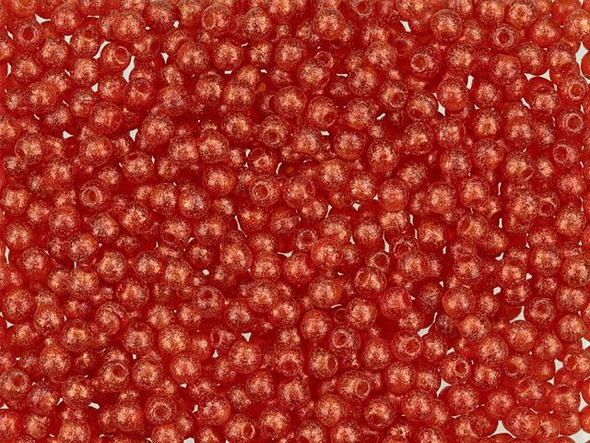 Czech Glass Half-Drilled 2mm Finial Bead - Ruby Antique Shimmer (2.5" Tube)