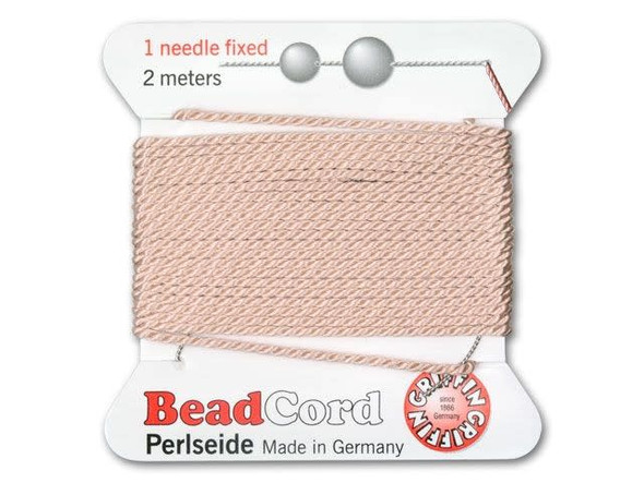 Griffin Bead Cord 100% Silk - Size 14 (1.02mm) Light Pink