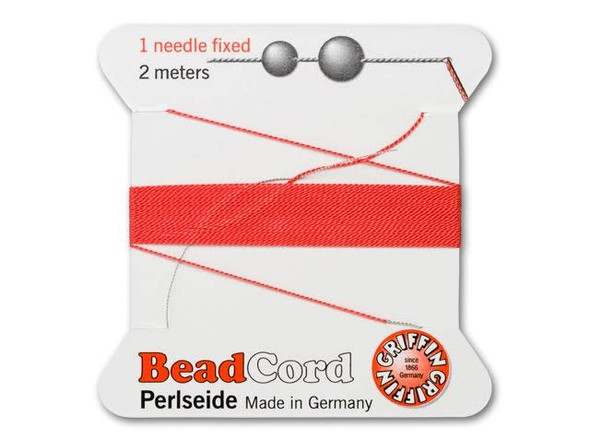 Griffin Bead Cord 100% Silk - Size 1 (0.35mm) Coral