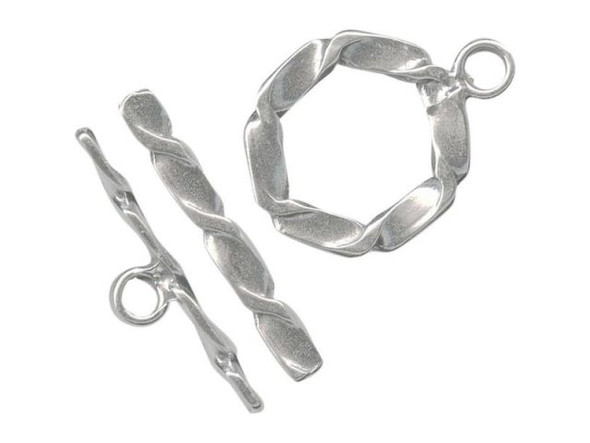  These bar and ring sets can be clasped with one hand making  them ideal for bracelets and watches.    Please note: The last few beads you put near the clasp should  be small, to make sure the bar will go all the way through  the ring (making the clasp easier to close).    Size listed is outside diameter of the ring (excluding its  loop) and the length of the bar. Price is per set, rather than per  piece.      Toggle Clasps and Bracelets    It's true! Toggles can be clasped with one hand, so they are good  for bracelets, including watch bracelets. Here's a hint to help  make sure no one loses one of your creations: When using toggle  clasps for bracelets, the bracelet must fit the customer fairly  well. If the bracelet is too loose, a short toggle bar might wiggle  itself out of its loop. Longer bars can help solve the  problem, but won't eliminate it. To size your bracelets to your  customers' wrists you might want to use a few chain links at the  end, between the clasp and the last beads. Then you can remove or  add links at the time of sale. Or if you really have a good thing  going, make 6.5", 7", and 8" versions of your best-selling patterns  and colors of bracelets.  See Related Products links (below) for similar items and additional jewelry-making supplies that are often used with this item.