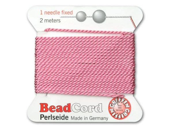 Griffin Bead Cord 100% Silk - Size 14 (1.02mm) Dark Pink