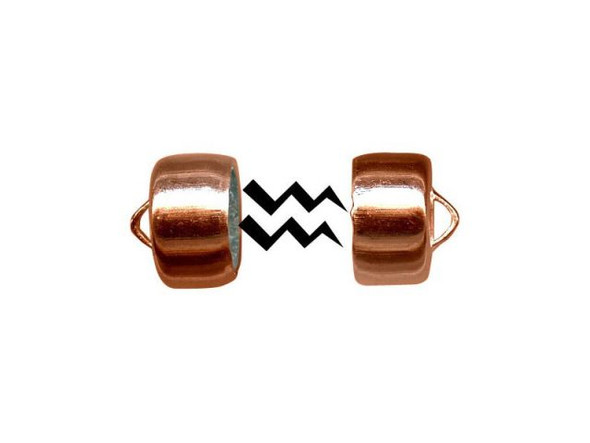 MAG-LOK Raw Copper Magnetic Jewelry Clasp, Superior Quality, Button, 8mm (Each)