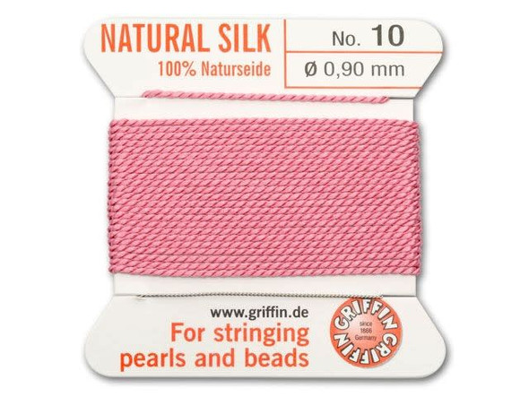 Add soft color to your designs with this dark pink Size 10 Griffin silk cord. 