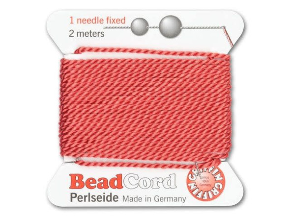 Griffin Bead Cord 100% Silk - Size 16 (1.05mm) Coral