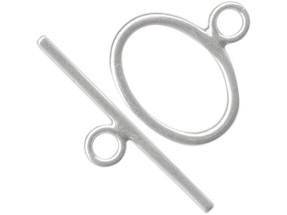 B & B Benbassat Sterling Silver Toggle Clasp, Oval (Each)
