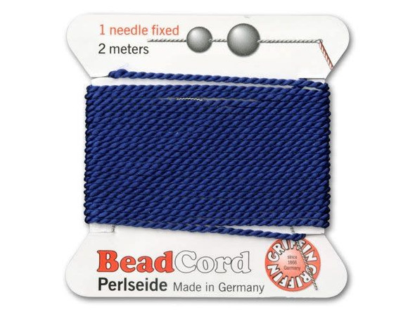 Griffin Bead Cord 100% Silk - Size 14 (1.02mm) Dark Blue