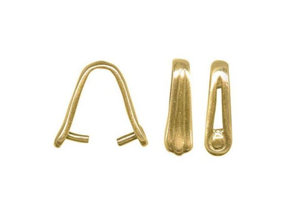 JBB Findings Brass Pinch Bail, Prong Bail, Folded, Scalloped (Each)