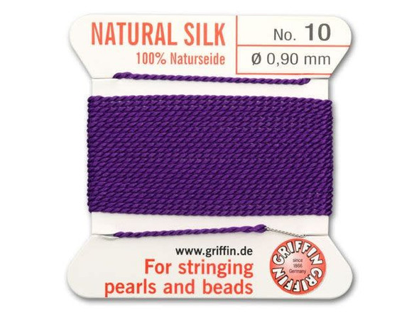 Griffin Bead Cord 100% Silk - Size 10 (0.90mm) Amethyst